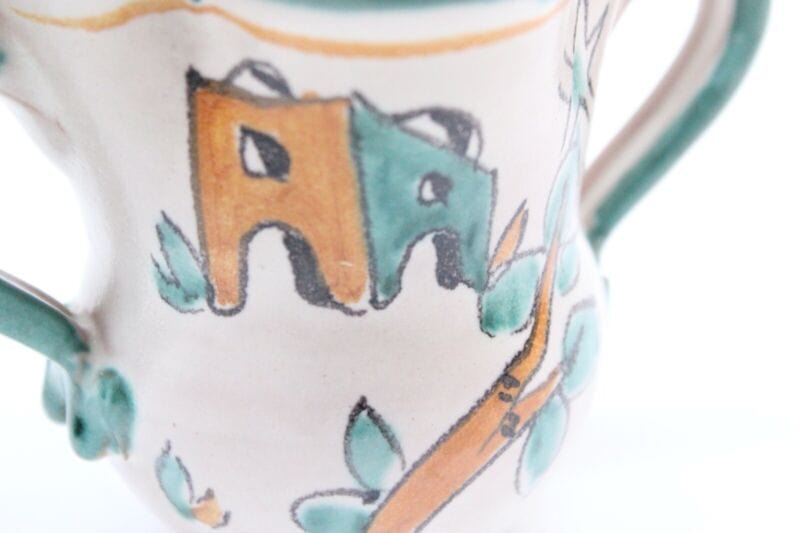 Vaso in ceramica di vietri porta fiori caraffa brocca vintage Vasetto CASSETTA . Ceramiche e Porcellane