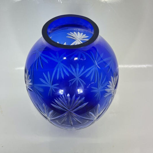 Vaso Porta fiori Blu cobalto in vetro di Murano Vintage italia in stile Liberty Vetri e Cristalli