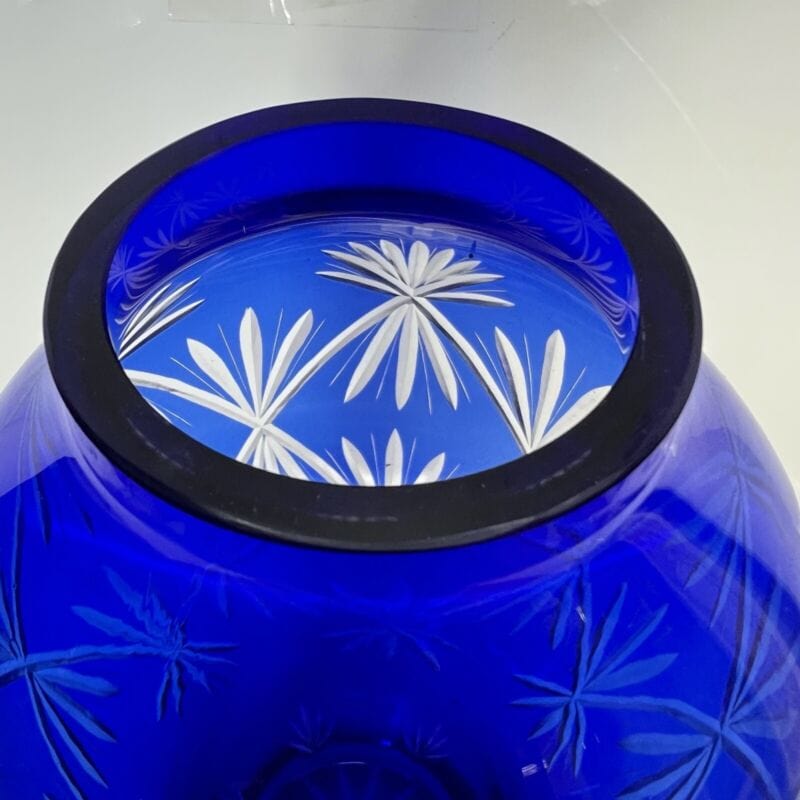 Vaso Porta fiori Blu cobalto in vetro di Murano Vintage italia in stile Liberty Vetri e Cristalli