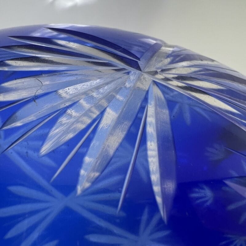 Vaso Porta fiori Blu cobalto in vetro di Murano Vintage italia in stile Liberty Vetri e Cristalli