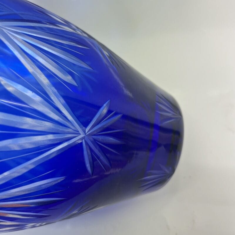 Vaso Porta fiori Blu cobalto in vetro di Murano Vintage italia in stile Liberty Vetri e Cristalli