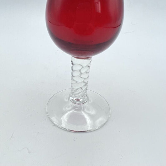 Vaso porta fiori in vetro rosso trasparente vasetto stretto monofiore di Murano Vetri e Cristalli