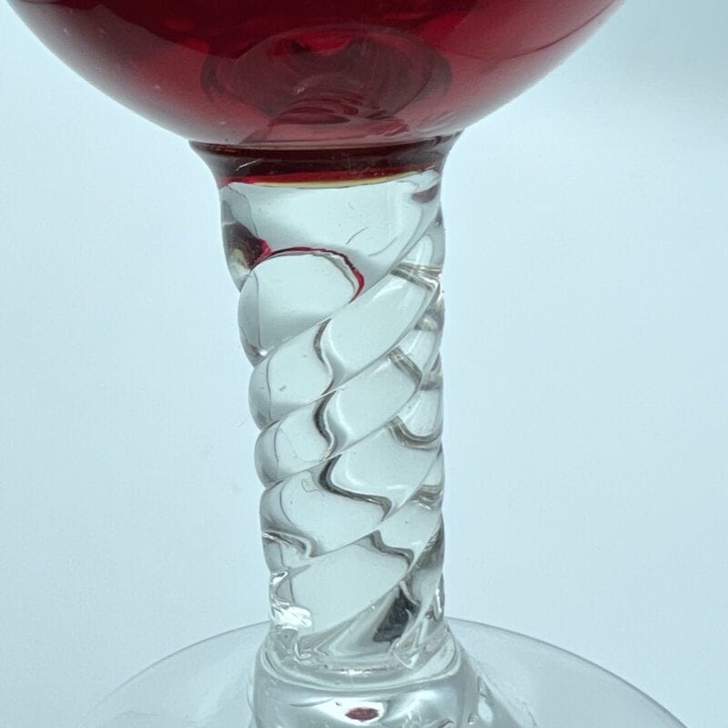 Vaso porta fiori in vetro rosso trasparente vasetto stretto monofiore di Murano Vetri e Cristalli