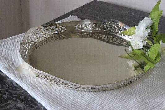 Vassoio antico in sheffield guantiera in silver plated Sheffield & Argento