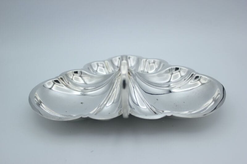 Vassoio in argento sheffield antico silver plated antipastiera con manico piatto Sheffield & Argento