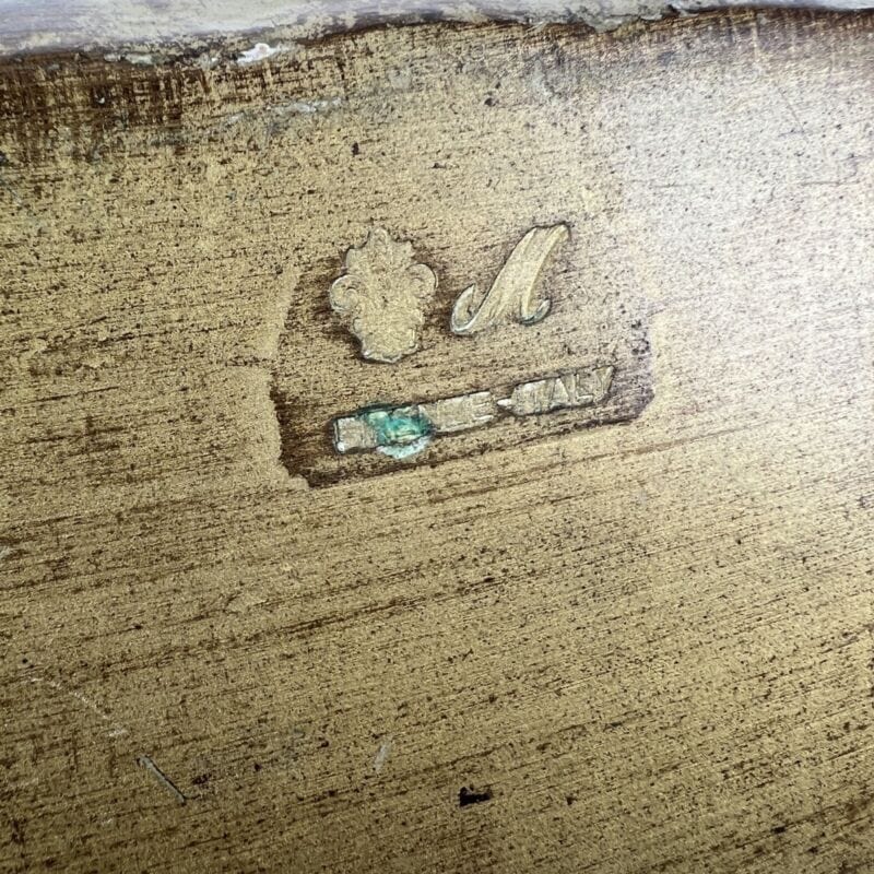 Vassoio in legno vintage arte fiorentina guantiera piatto da portata oro Blu Complementi d'arredo