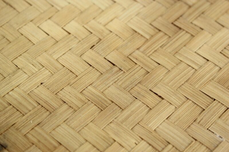 Vassoio in vimini vintage legno bambu bamboo guantiera da tavola cesto rattan Vintage
