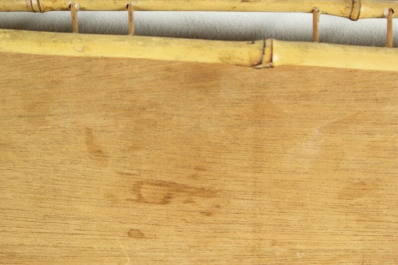 Vassoio in vimini vintage legno bambu bamboo guantiera da tavola cesto rattan Vintage