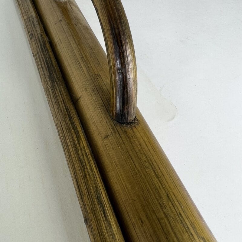 Vassoio Vintage in legno di Bambu anni 70 con dipinto a fiori guantiera Bamboo Complementi d'arredo