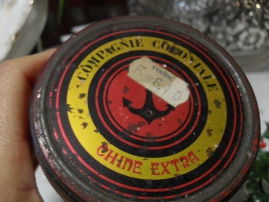 VECCHIA SCATOLA IN LATTA DA TE' CHINE EXTRA VINTAGE FRENCH TEA TIN BOX Pubblicità vintage