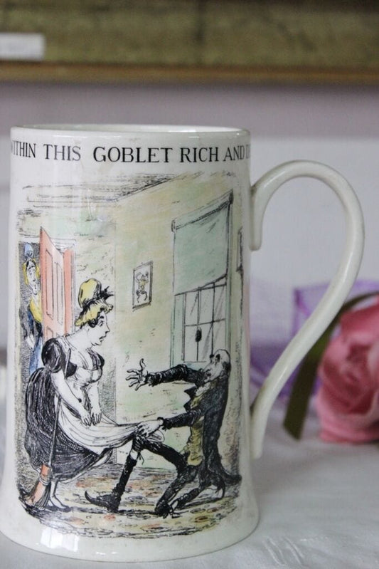 VECCHIO BOCCALE IN CERAMICA CON POESIA TOM MOORE / GRAY'S POTTERY OLD BEER STEIN Birra & dintorni