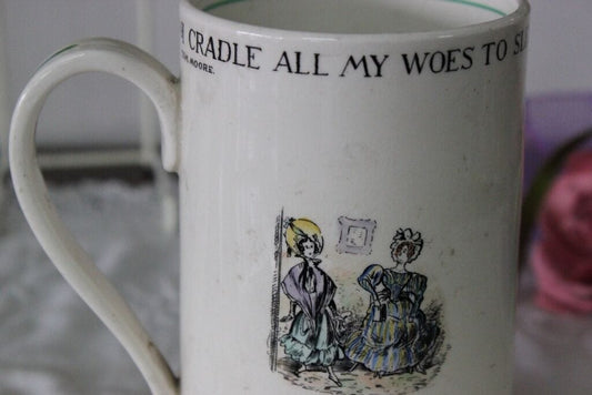 VECCHIO BOCCALE IN CERAMICA CON POESIA TOM MOORE / GRAY'S POTTERY OLD BEER STEIN Birra & dintorni