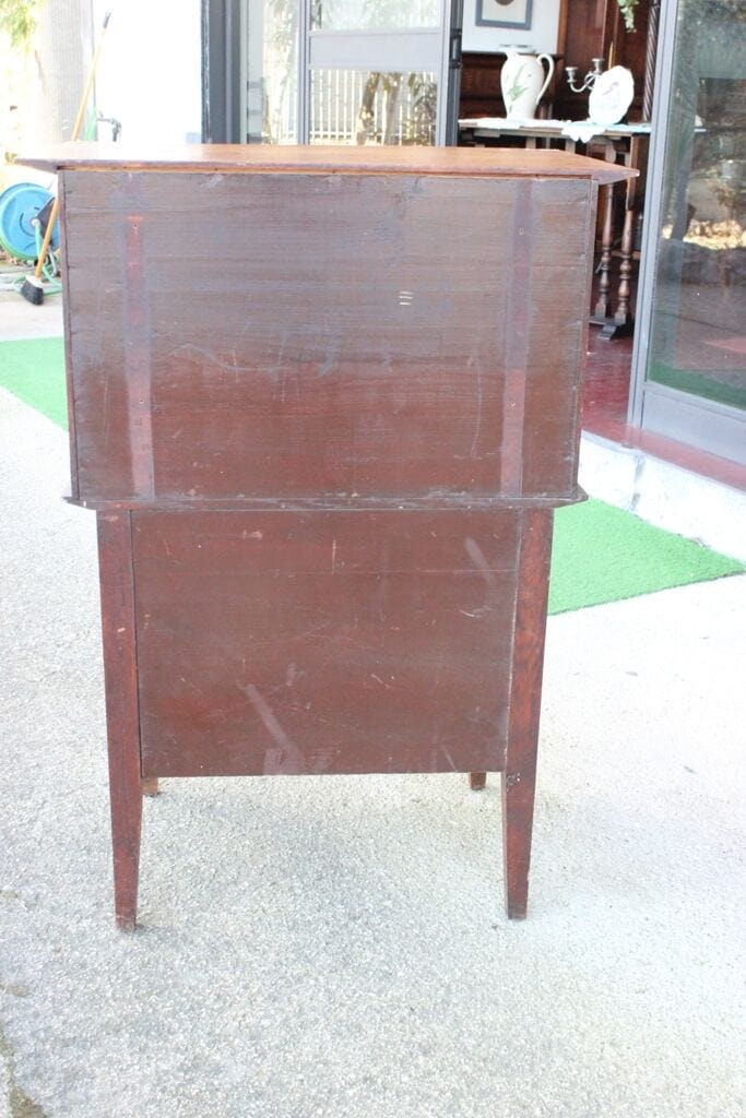 VECCHIO MOBILE IN LEGNO DI ROVERE A DUE ANTE / CREDENZA D'EPOCA A TRE CASSETTI Arredamento