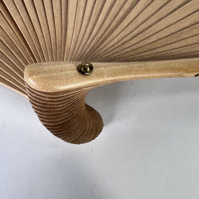 Ventaglio vintage stile antico in legno dipinto a mano fiori e tessuto stoffa Ventagli