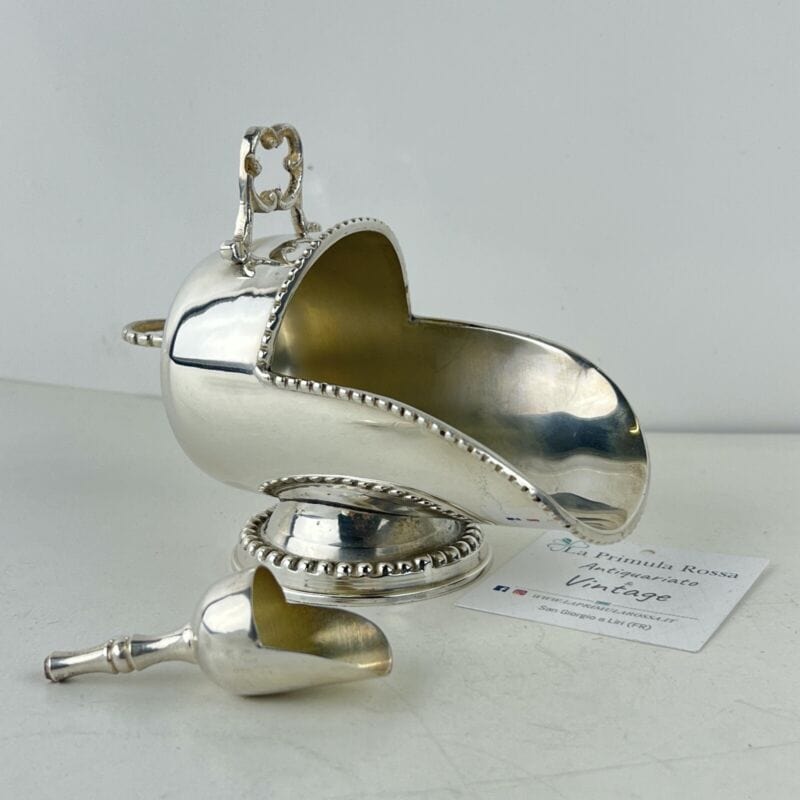 Zuccheriera in Argento silver plated stile Antico 800 carboniera con paletta Sheffield & Argento