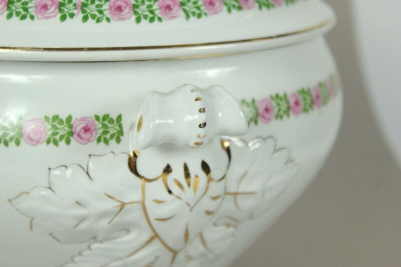Zuppiera antica in ceramica bianca vecchia legumiera d'epoca Sci Laveno Verbanum Ceramiche e Porcellane