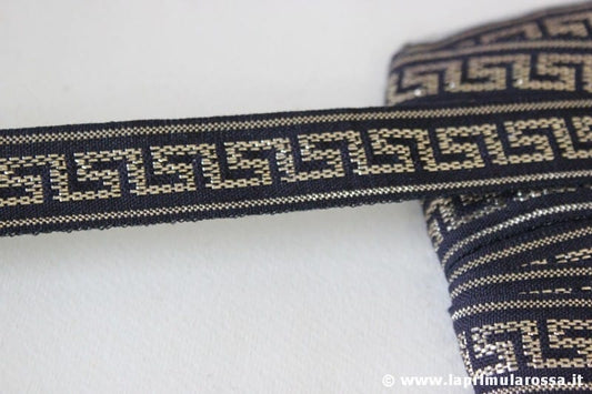 10 MT NASTRO DI PASSAMANERIA ANNI '70 PER BORDURA VINTAGE RIBBON GOLD GREEK KEY Categoria  Corredo Pizzi e Tessuti
