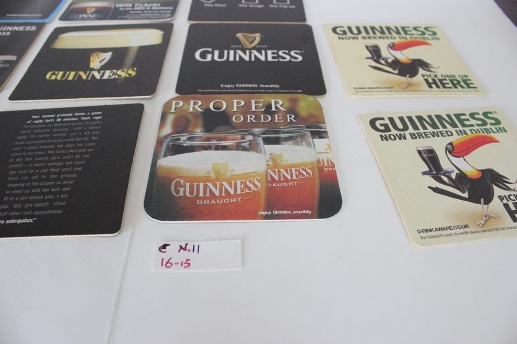 11 SOTTOBICCHIERI  VINTAGE DA PUB GUINNESS  GUINNESS'S BEER MATS Categoria  Boccali