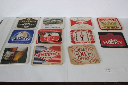 11  SOTTOBICCHIERI VINTAGE DA PUB  TUBORG  PRIZE MEDAL  HOLD HOOKY  SEZOENS Categoria  Boccali