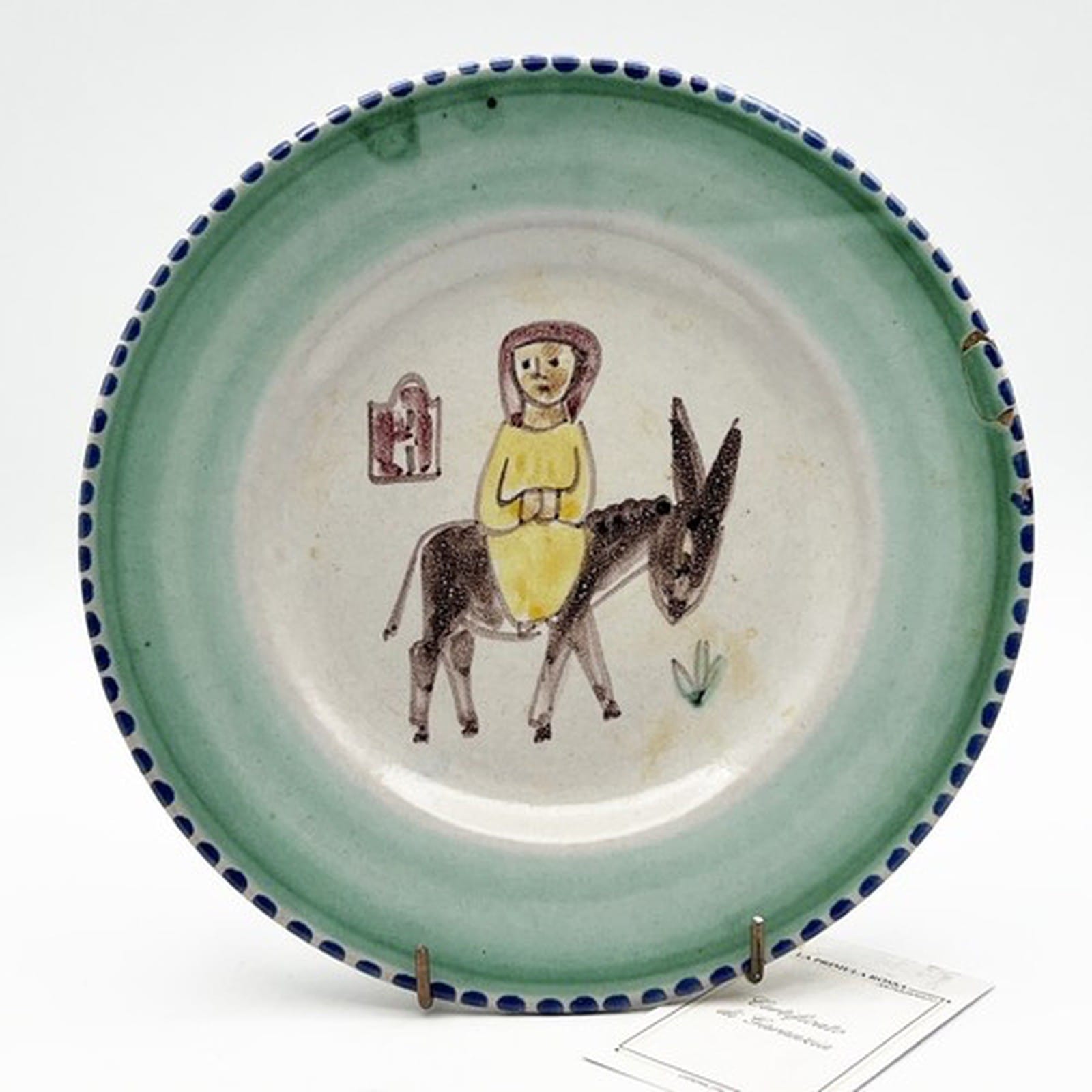 2 Piatti in ceramica Pinto di Vietri sul mare vietrese Vintage con Asinello Categoria  Servizio tazze - Tazze