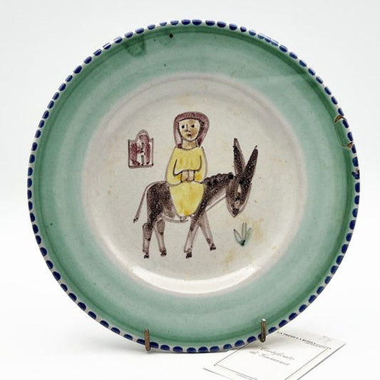 2 Piatti in ceramica Pinto di Vietri sul mare vietrese Vintage con Asinello Categoria  Servizio tazze - Tazze