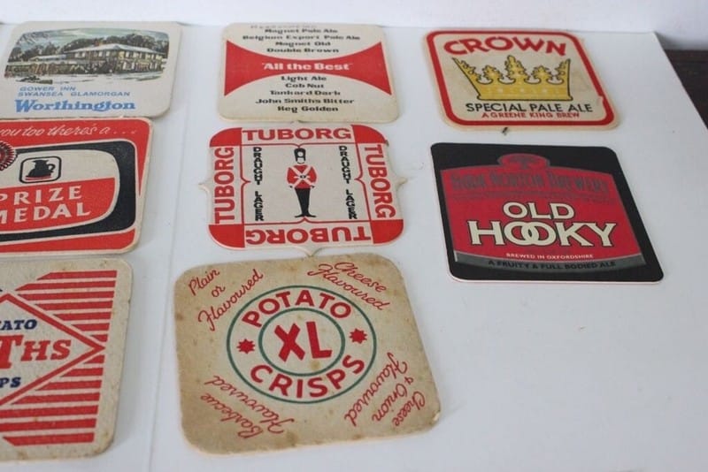 11  SOTTOBICCHIERI VINTAGE DA PUB  TUBORG  PRIZE MEDAL  HOLD HOOKY  SEZOENS Categoria  Boccali