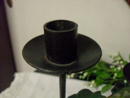 CANDELABRO D'EPOCA IN FERRO  PORTACANDELA  VINTAGE CANDELIERE SHABBY CHIC Categoria  Vintage