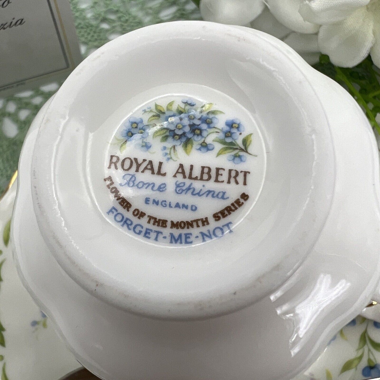 Set Tazzina e cucchiaino porcellana Royal Albert mese da caffè inglese Luglio