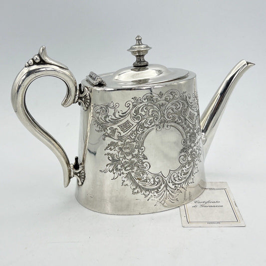 Antica Teiera inglese in argento silver plated sheffield caffettiera d epoca 800