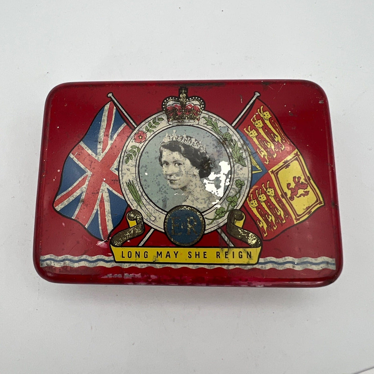 Antica Scatola in latta inglese incoronazione Regina Elisabetta II 1953 Reale 50 Categoria  Collezionismo:Collezioni diverse:Scatole di latta