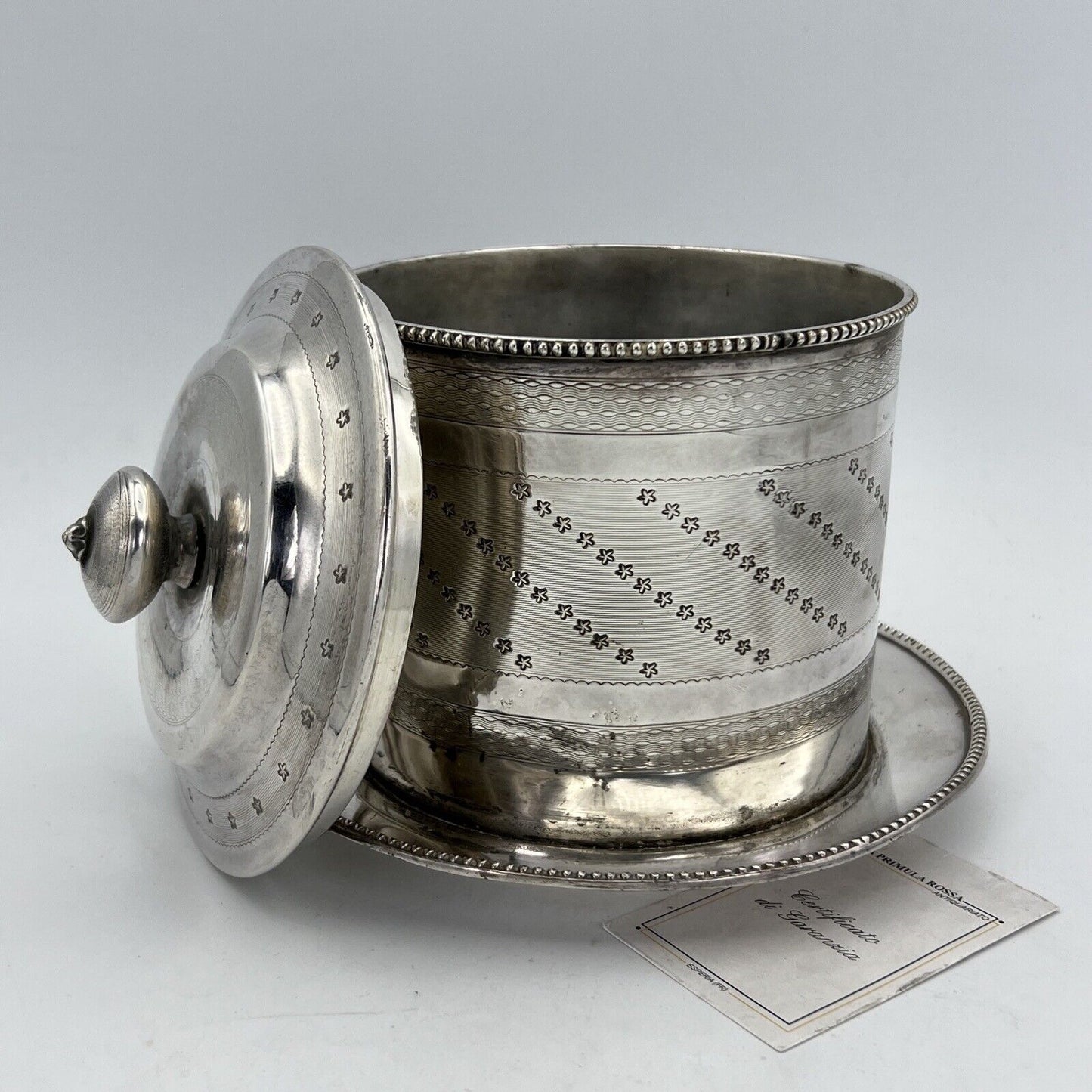 Biscottiera Antica in argento sheffield scatola silver plate porta biscotti 800