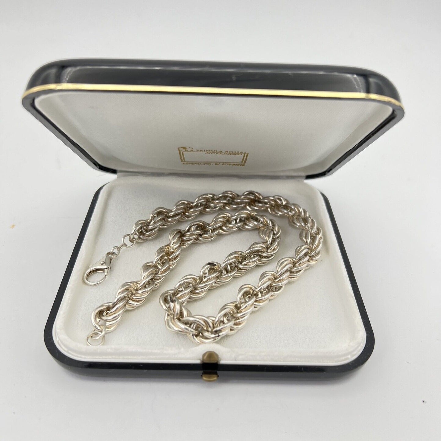 Collana da donna in argento 925 girocollo catena vintage collier a torchon