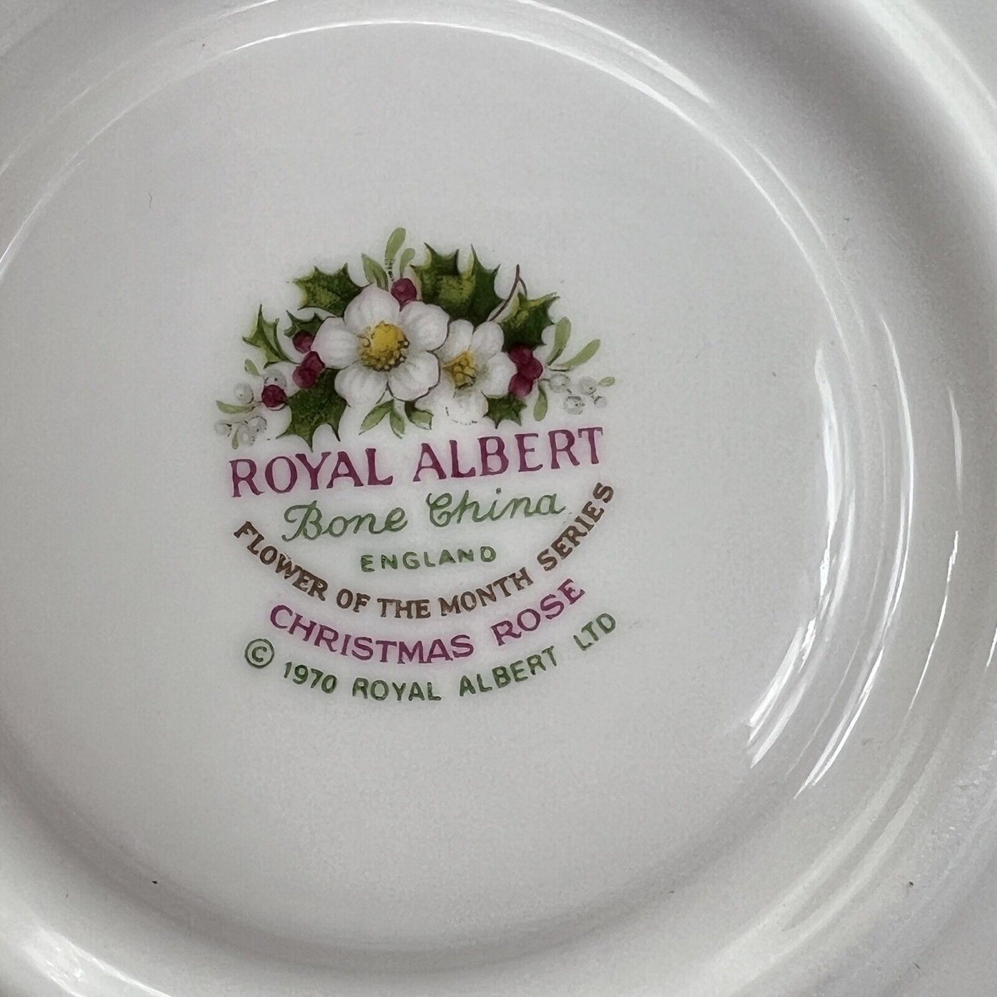 Tazza in porcellana Royal Albert mese tazzina da caffè inglese Dicembre 1970