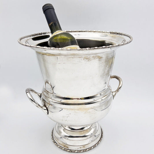 Secchiello champagne portabottiglia vintage in argento silver plated cestello
