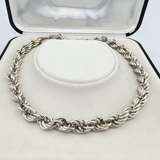Collana da donna in argento 925 girocollo catena vintage collier a torchon