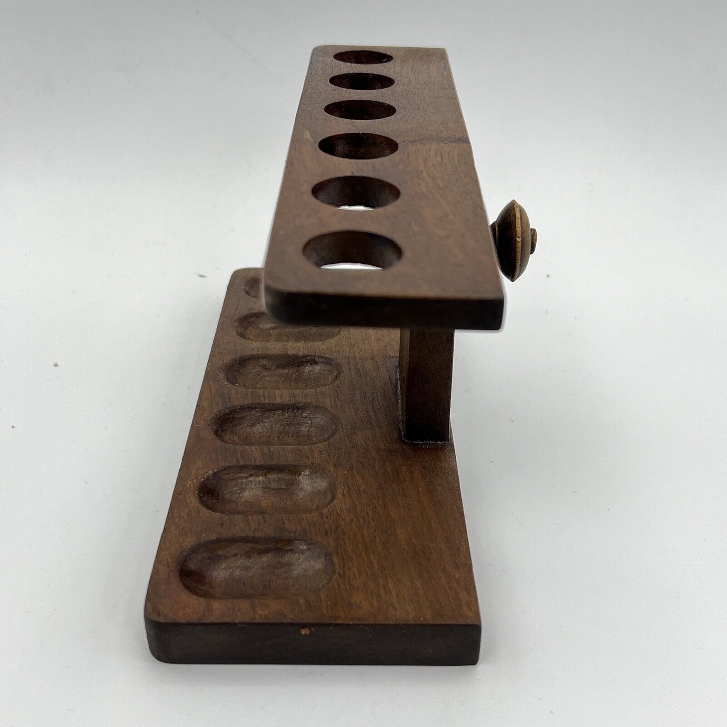 Portapipe antico in legno di rovere da tavolo 6 posti epoca 900 inglese pipe