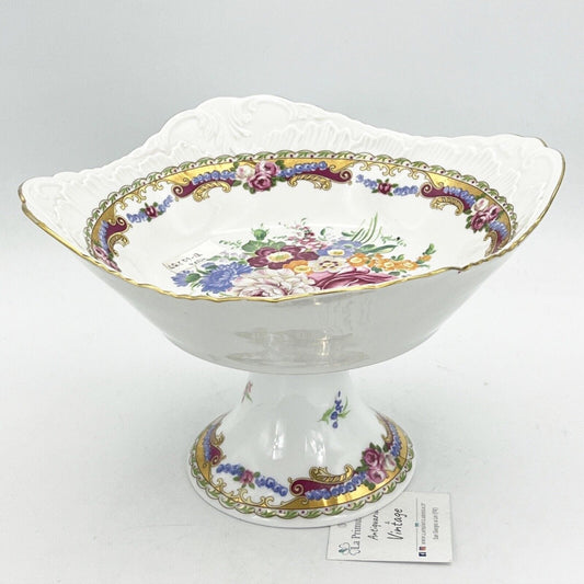 Alzata antica in porcellana Stile Limoges Fruttiera Centrotavola decorato oro Categoria  Zuppiere