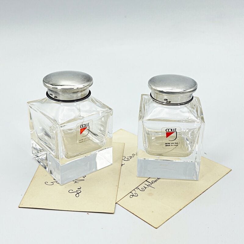 Ampolle in cristallo Colle per calamaio Argento 925 vetro boccetta per Inchiosto Categoria  Sheffield & Argento