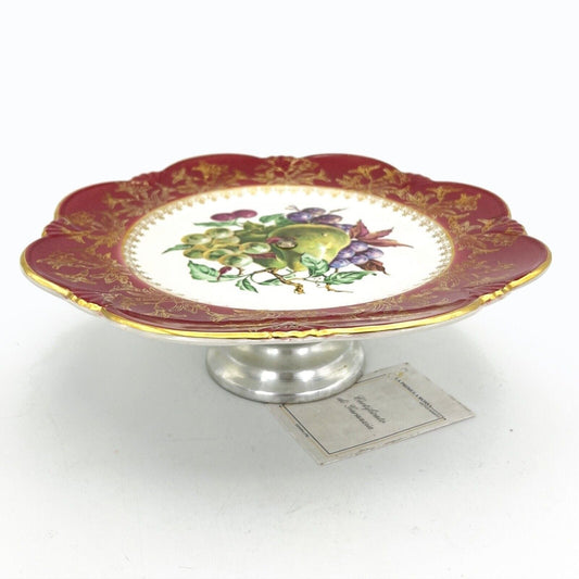 Antica alzata alzatina in ceramica porta dolci fruttiera anni '40 decoro Frutta Categoria  Alzate