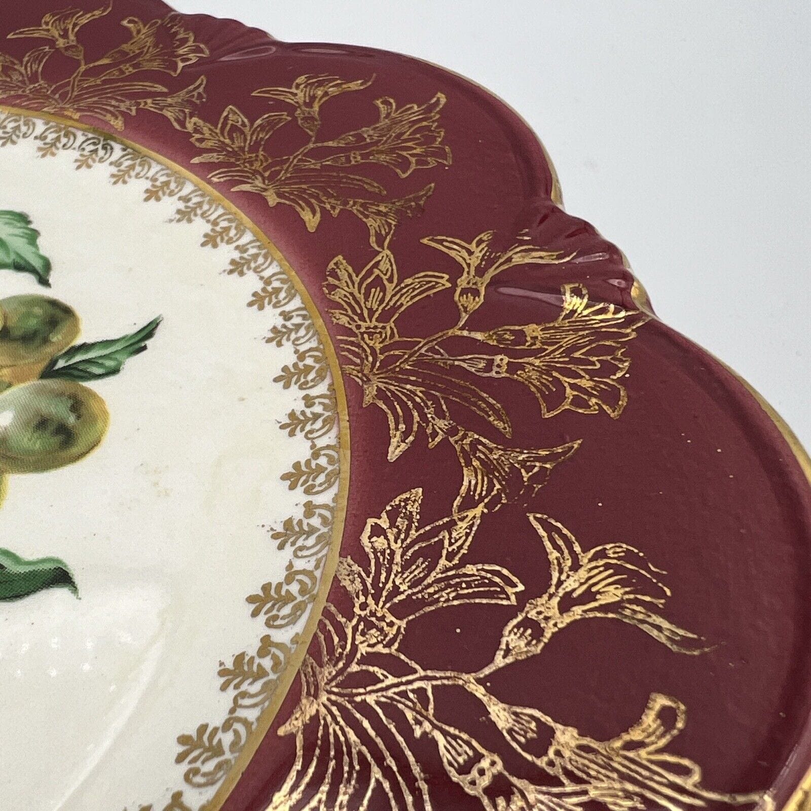 Antica alzata alzatina in ceramica porta dolci fruttiera anni '40 decoro Frutta Categoria  Alzate