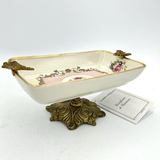 Antica alzata alzatina in porcellana Limoges centrotavola vintage piatto fiori Categoria  Alzate