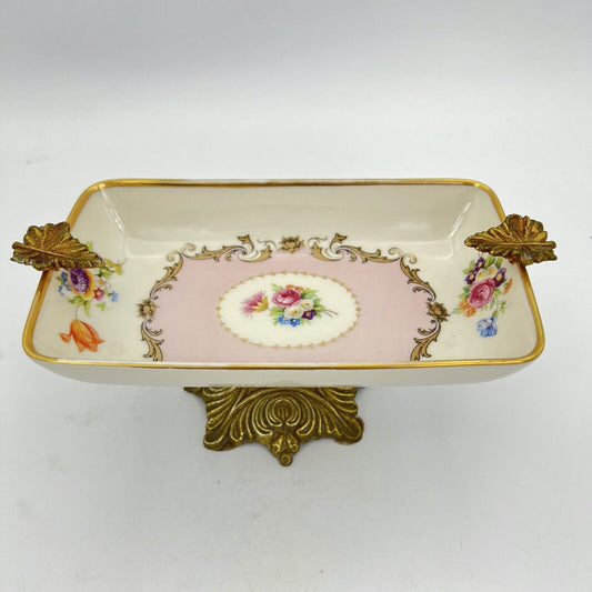 Antica alzata alzatina in porcellana Limoges centrotavola vintage piatto fiori Categoria  Alzate