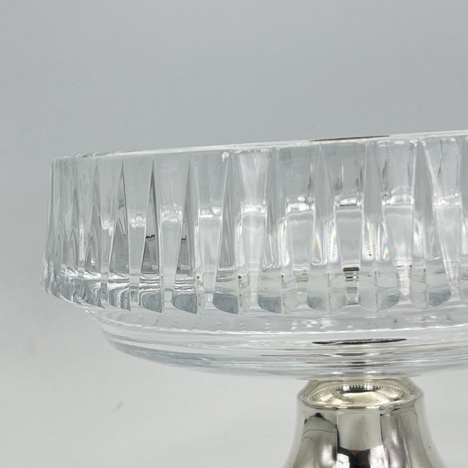 Antica Alzata centrotavola in argento 800 e cristallo molato fruttiera alzatina Categoria  Sheffield & Argento