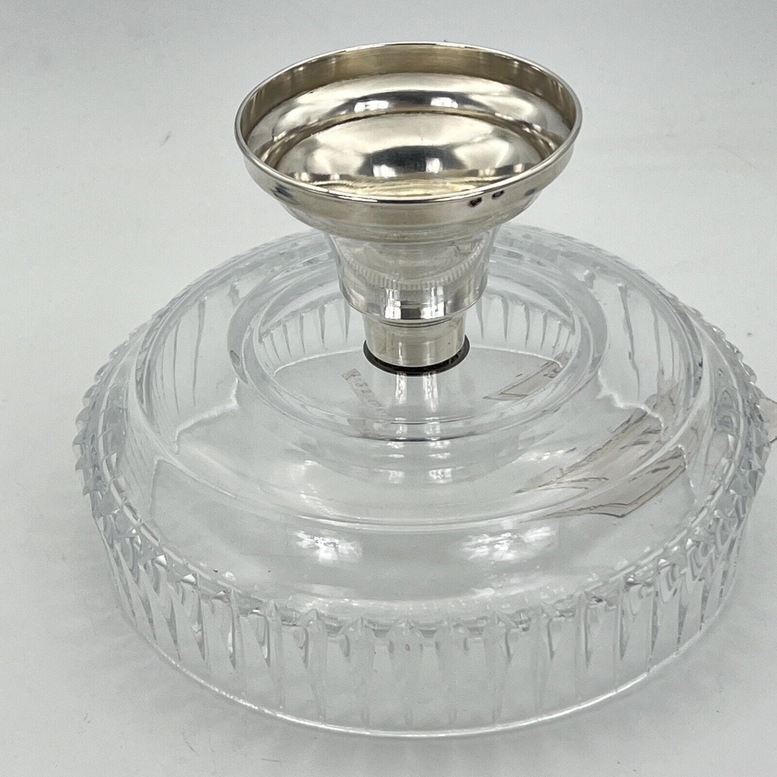Antica Alzata centrotavola in argento 800 e cristallo molato fruttiera alzatina Categoria  Sheffield & Argento