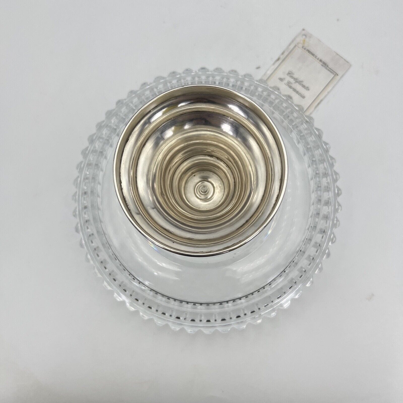 Antica Alzata centrotavola in argento 800 e cristallo molato fruttiera alzatina Categoria  Sheffield & Argento