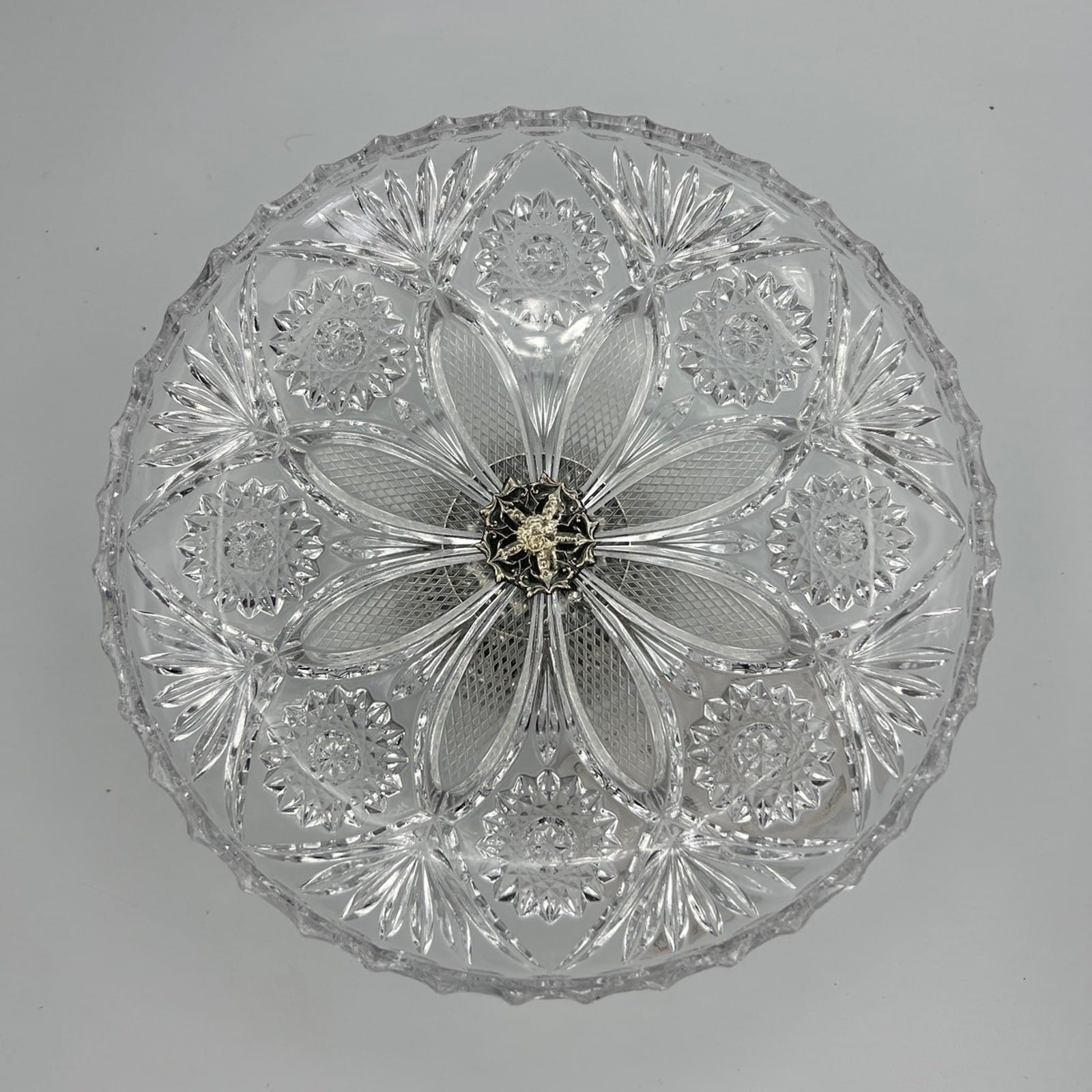 Antica Alzata porta bon bon dolci in argento 800 e vetro molato alzatina Categoria  Sheffield & Argento