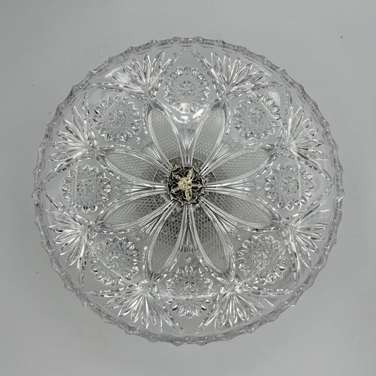 Antica Alzata porta bon bon dolci in argento 800 e vetro molato alzatina Categoria  Sheffield & Argento