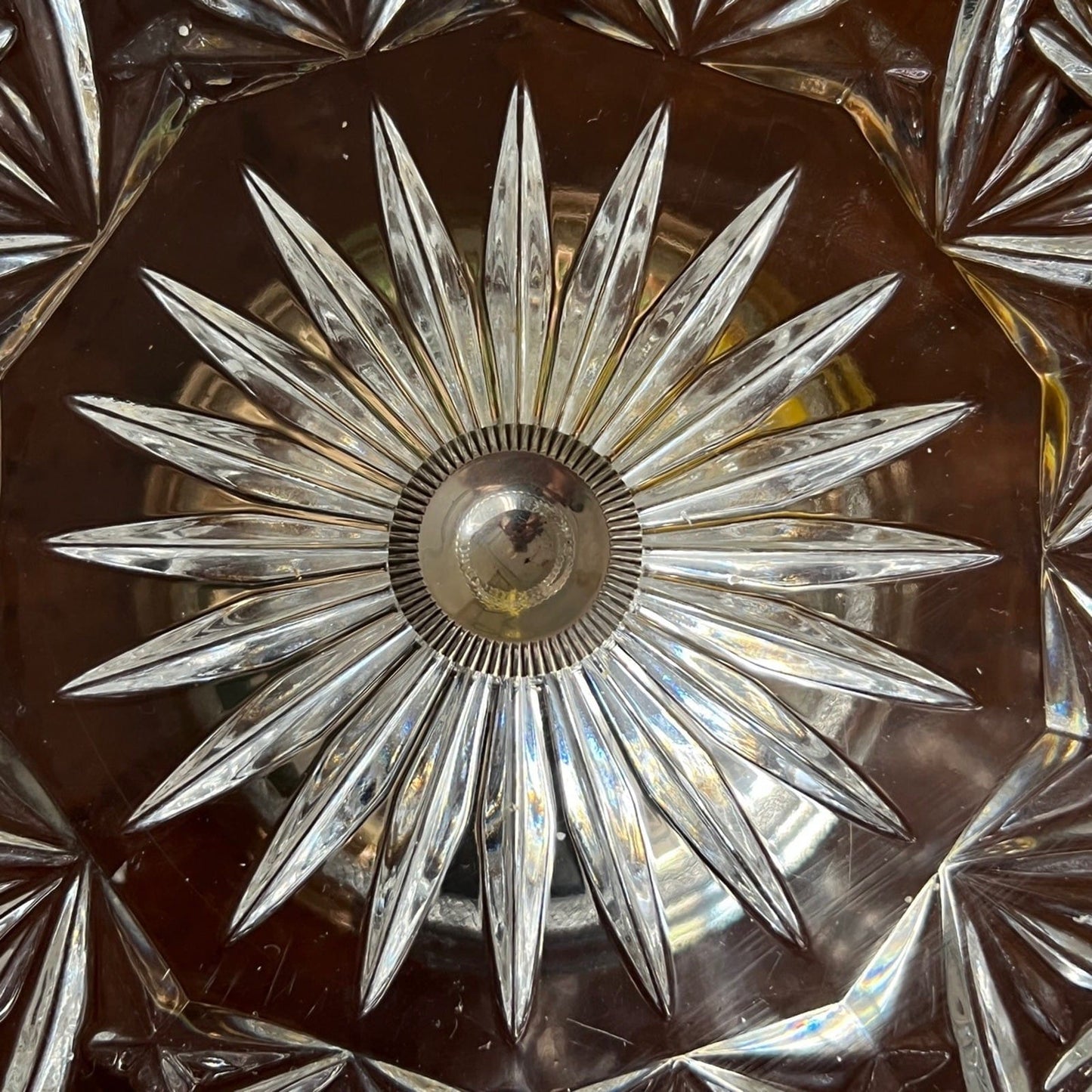 Antica Alzata porta bon bon in argento 800 e vetro molato alzatina anni 50 Categoria  Sheffield & Argento