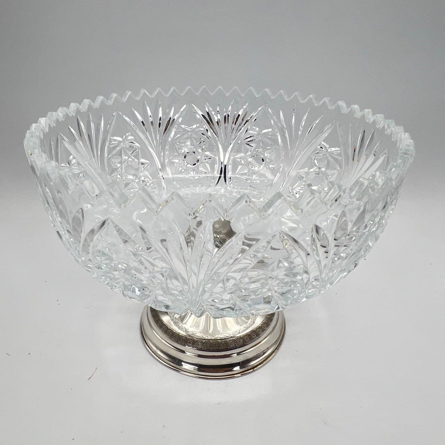 Antica Alzata porta bon bon in argento 800 e vetro molato alzatina anni 50 Categoria  Sheffield & Argento