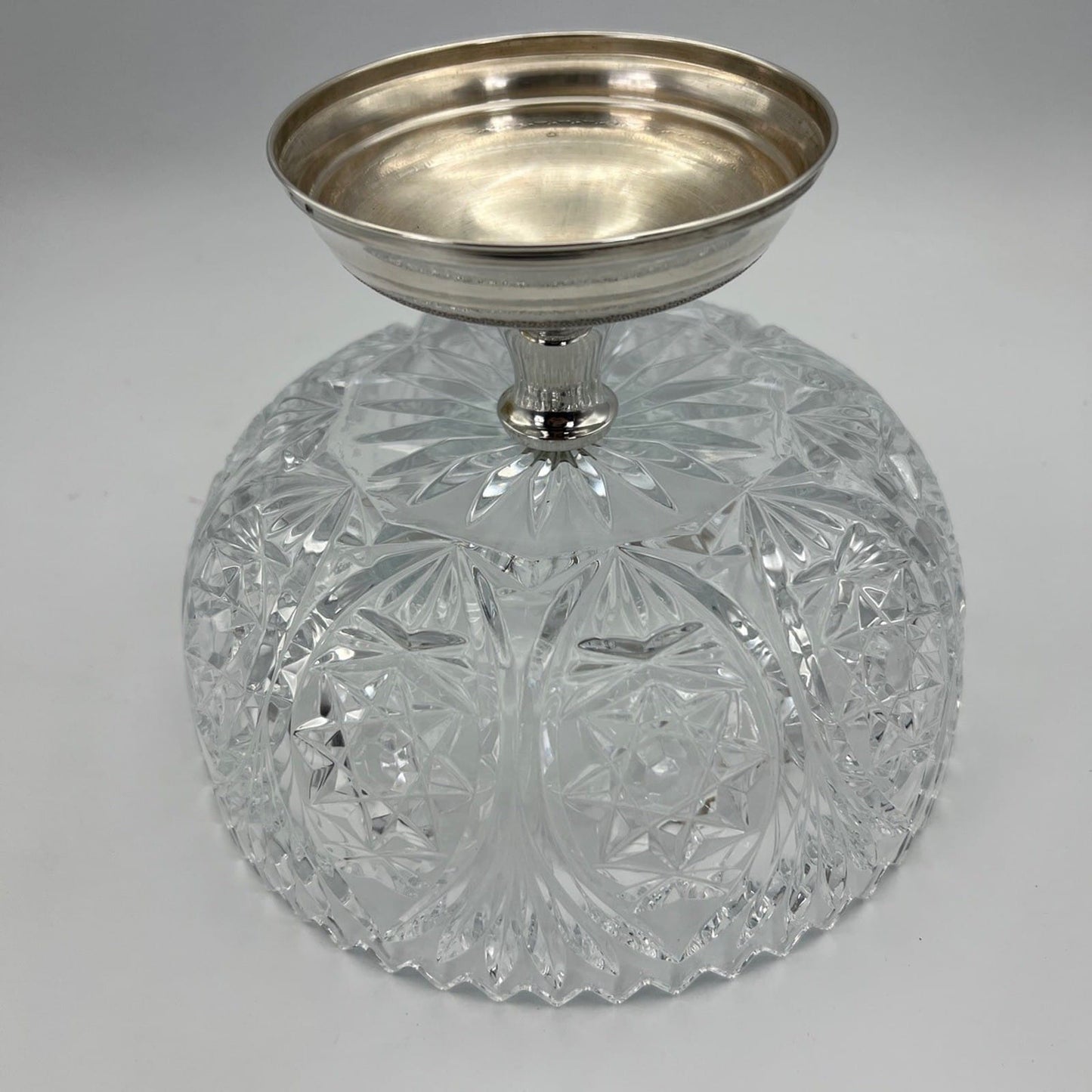 Antica Alzata porta bon bon in argento 800 e vetro molato alzatina anni 50 Categoria  Sheffield & Argento